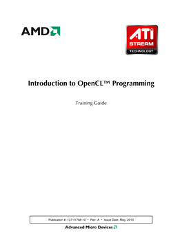 Introduction to Opencl™ Programming