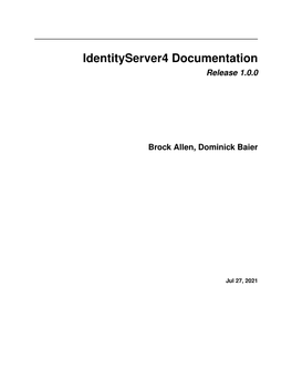 Identityserver4 Documentation Release 1.0.0