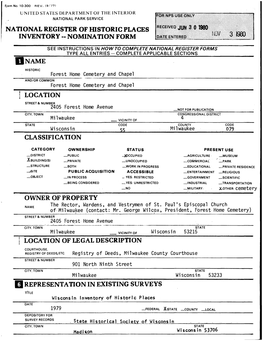 National Register of Historic Places Inventory -- Nomination Form