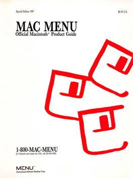 Mac Menu Official Macintosh Product Guide 1987.Pdf