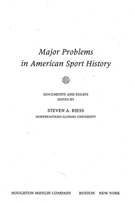 Major Problems in American Sport History