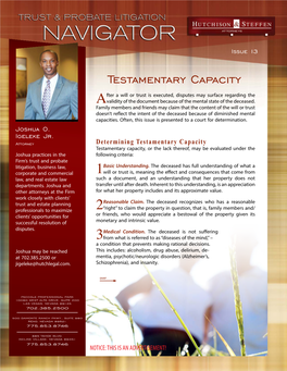 Testamentary Capacity