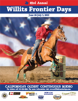 See the 2009 Willits Frontier Days Program