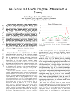 On Secure and Usable Program Obfuscation: a Survey