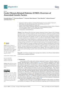 Cystic Fibrosis-Related Diabetes (CFRD): Overview of Associated Genetic Factors