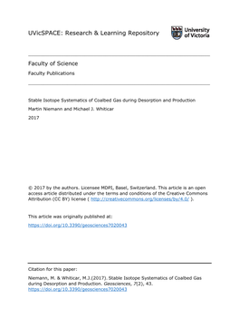 Stable Isotope Systematics of Coalbed Gas During Desorption and Production