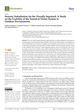 Sensory Substitution for the Visually Impaired: a Study on the Usability of the Sound of Vision System in Outdoor Environments