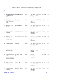 Library Collection Having Record ID Between '7253' and '7349' Seri Title Author Accessionn Publisher ISBN Classno Price Aln O O