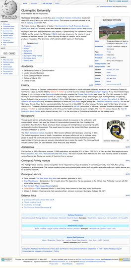 Quinnipiac University from Wikipedia, the Free Encyclopedia