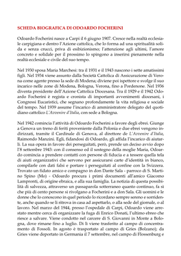 Scheda Biografica Di Odoardo Focherini