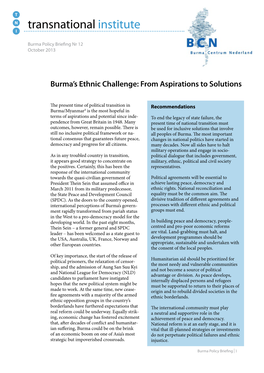 Burma's Ethnic Challenge
