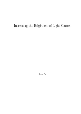 Increasing the Brightness of Light Sources