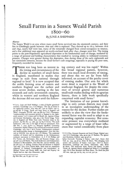 Small Farms in a Sussex Weald Parish, 1800-60