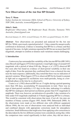 New Observations of the Am Star BP Octantis