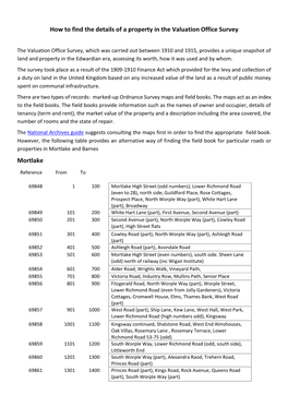 How to Find the Details of a Property in the Valuation Office Survey Mortlake