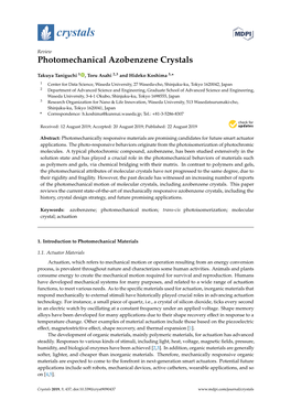 Photomechanical Azobenzene Crystals