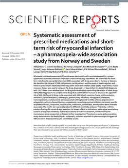 Systematic Assessment of Prescribed Medications and Short-Term