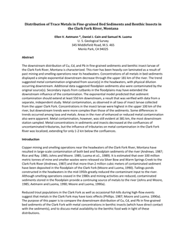 Distribution of Trace Metals in Fine-Grained Bed Sediments and Benthic Insects in the Clark Fork River, Montana