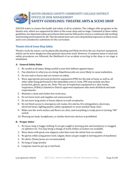 Safety Guidelines: Theatre Arts & Scene Shop