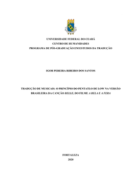 Universidade Federal Do Ceará Centro De Humanidades Programa De Pós-Graduação Em Estudos Da Tradução