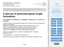 Glacier Length Records (E.G