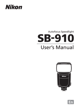 Nikon SB-910 User's Manual