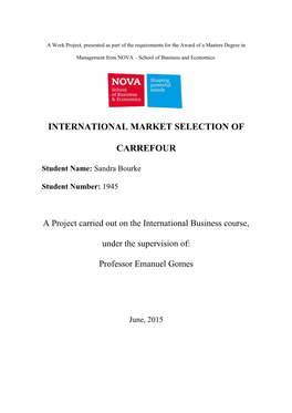International Market Selection of Carrefour