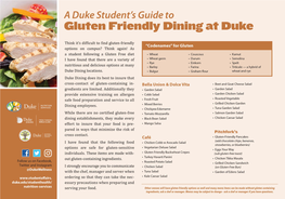 Gluten-Friendly Guide to Duke Dining