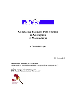 Combating Business Participation in Corruption in Mozambique