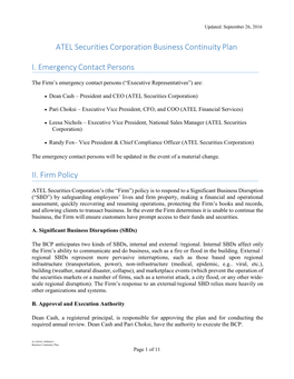 Business Continuity Plan