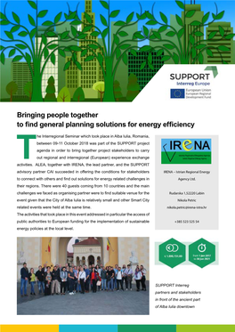 Bringing People Together to Find General Planning Solutions for Energy Efficiency