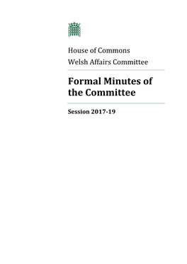 Formal Minutes of the Committee