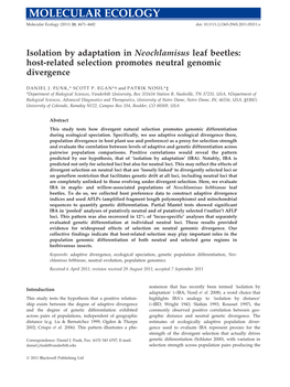 Isolation by Adaptation in Neochlamisus Leaf Beetles: Host-Related Selection Promotes Neutral Genomic Divergence