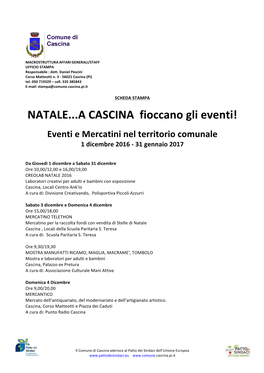 NATALE...A CASCINA Fioccano Gli Eventi!