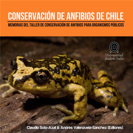 Memorias Del Taller De Conservación De Anfibios Para Organismos Públicos