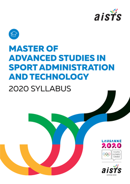 2020 AISTS MAS SYLLABUS Summary 2