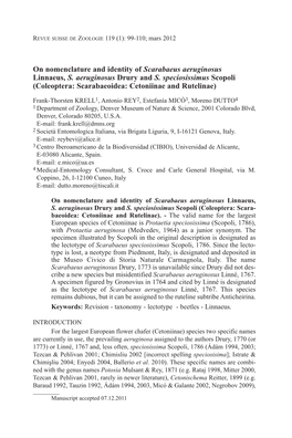 Xonomy - Lectotype - Beetles - Linnaeus