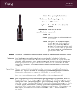 Tasting Notes: Winery