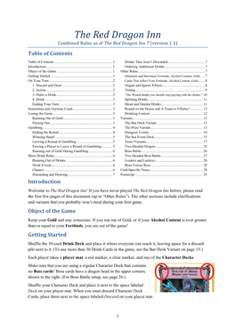 Combined Rules As of the Red Dragon Inn 7 (Version 1.1) Table of Contents