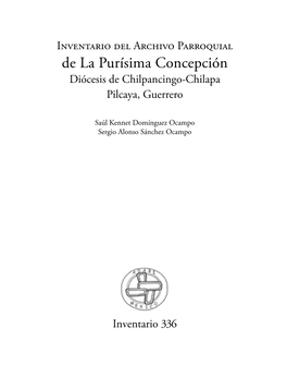 De La Purísima Concepción Diócesis De Chilpancingo-Chilapa Pilcaya, Guerrero