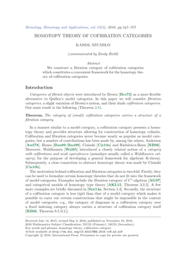 Homotopy Theory of Cofibration Categories