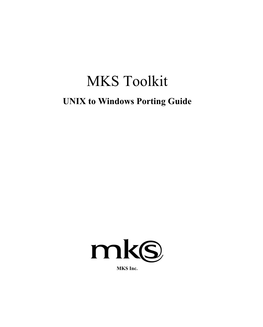 MKS Toolkit UNIX to Windows Porting Guide