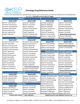 Oncology Drug Reference Guide