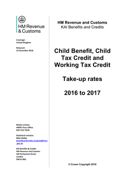 Child Benefit, Child Tax Credit, and Working Tax Credit