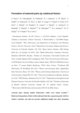 Formation of Asteroid Pairs by Rotational Fission