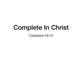 Colossians 2-8-15