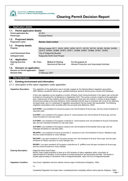 Clearing Permit Decision Report