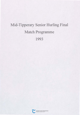 Mid-Tipperary Senior Hurling Final Match Programme 1993 on Sunday 15Th