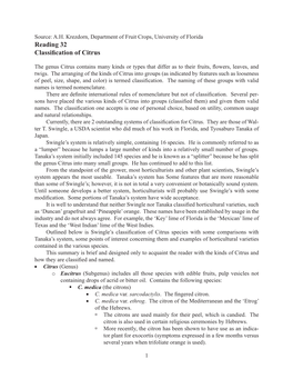 Reading: Classification of Citrus