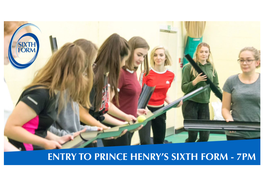 Entry to Prince Henry's Sixth Form